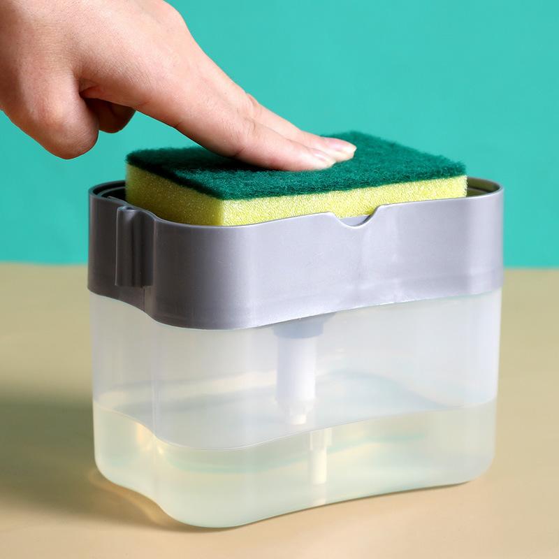 

Automatic Kitchen Cleaning Box Press Type Liquid Dispenser for Dishwashing Soap Convenient Kitchen Tools світло-сірого кольору