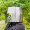 Templar Crusader Knight Helmet Medieval Great, Larp Cosplay,Handmade Steel Brass Cross Helmet, Collectible Gift