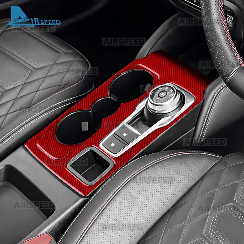 Für Ford Focus/Focus ST      2024 2025 Echter Weicher Kohlefaser-Aufkleber LHD RHD Auto Schalthebel Rahmen Panel