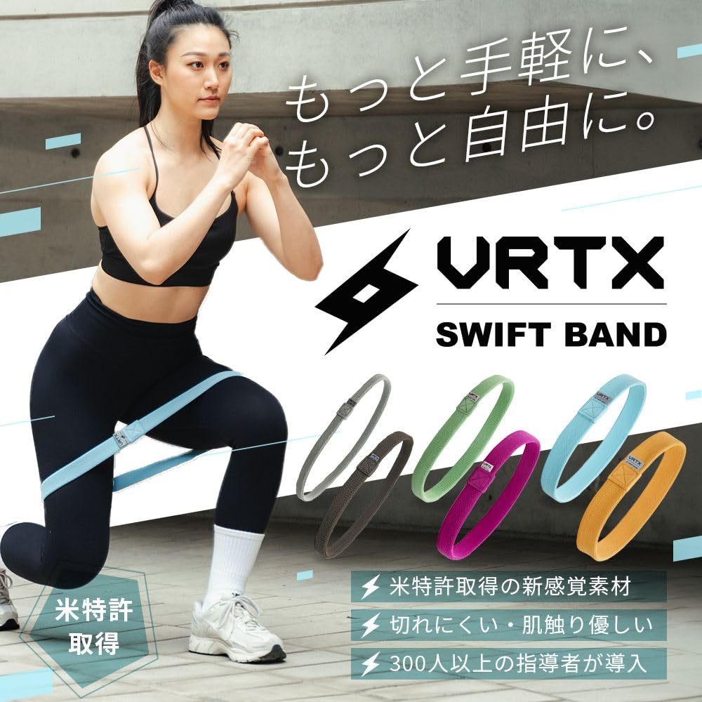 VRTX Short Band Resistance Band for Strength Glute Competition 33cm Short US Patented Durable for Washable Training, Training, Use, Athletes, Design,