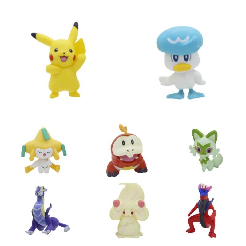 Set Of 8 Cartoon Pokemon Pikachu Mini Figures 5cm Size, Non-electric, Static Display