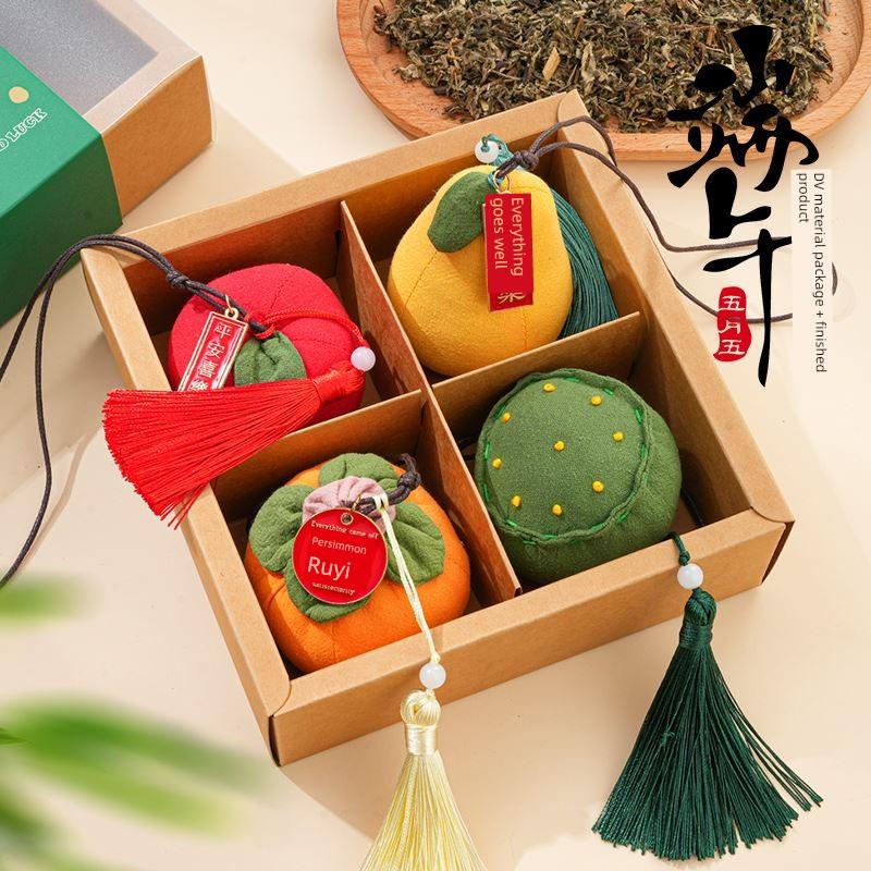 Sachet Perfume Bag Handmade DIY Material Package Persimmon Lucky Persimmon Argy Wormwood Mosquito Repellent Pendant Gift Sachet Dragon Boat Festival