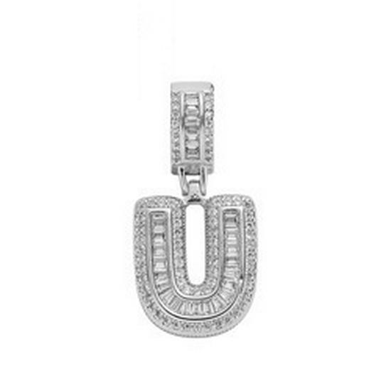 Rock Candy Letter Pendant: Trendy European & American Hip-Hop Style Copper Zircon Necklace with 26 English Alphabet Options