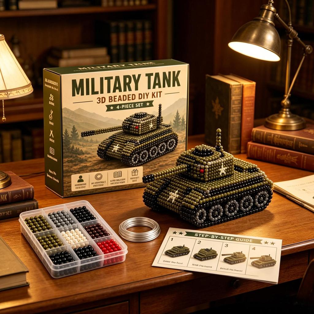 Bead Crafts For Adults 3D Handmade Boat Helicopter Small Fun Crafts Adults Fighter Tank Bead Embroidery Kits For Birthday
