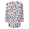 Women Casual Crew Neck Three Quarter Sleeve Floral Print T Shirt Top Relaxed Fit Lightweight Pullover Blouse for Daily Wear