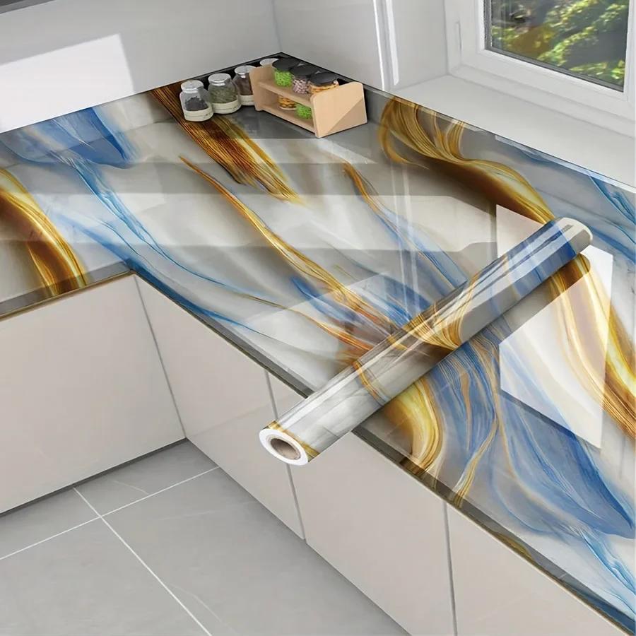 Gilded Marble Patterned Wallpaper Home Decoration Building Materials Background Wall 40X300CM