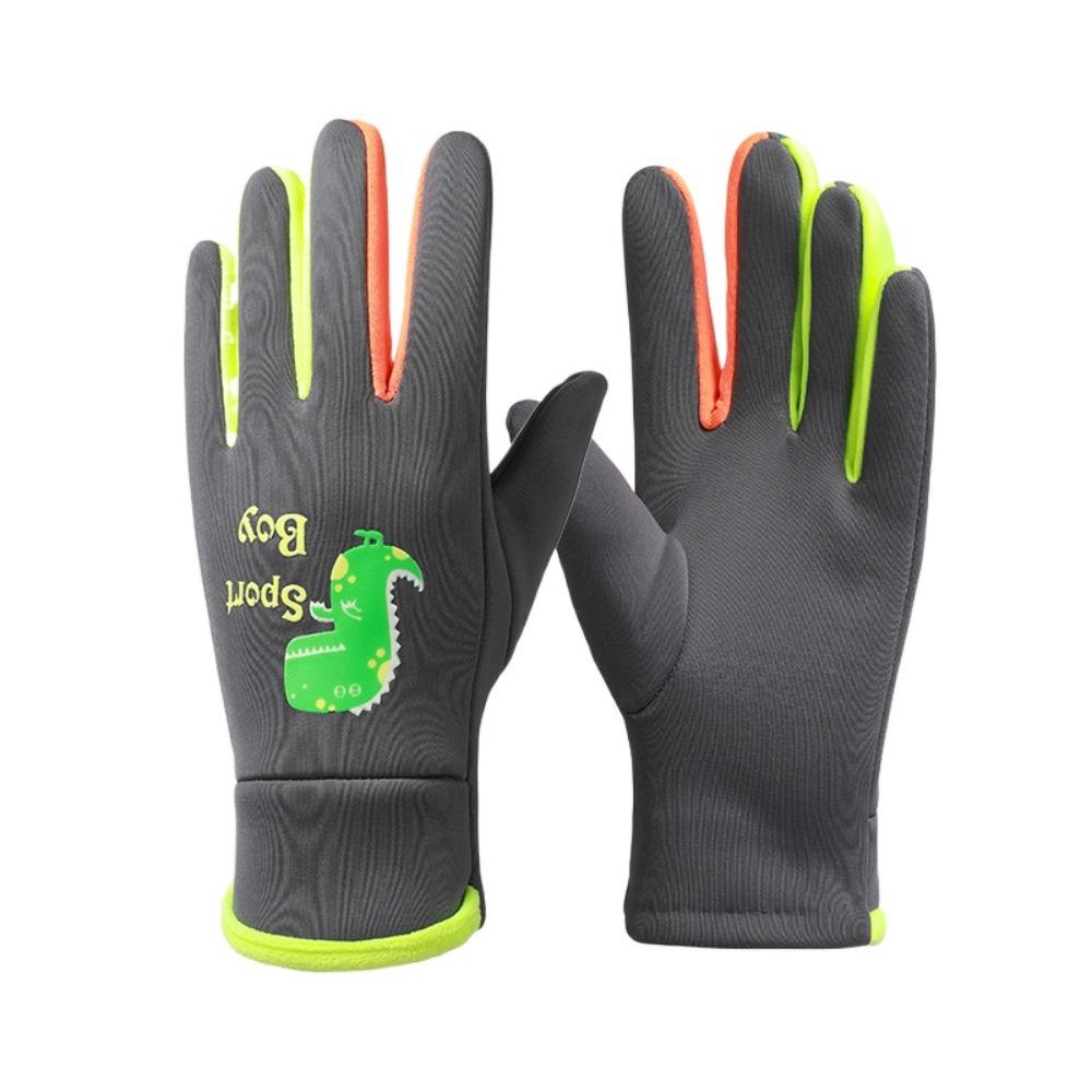 Cartoon Dinosaur Kids Winter Cycling Gloves Windproof Children's Outdoor Gloves  Snowy Day