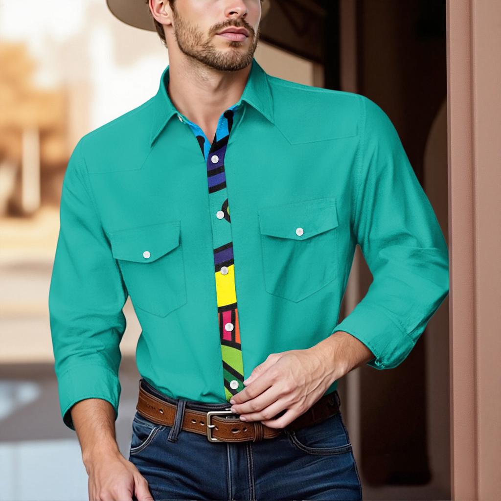 Men'S Fashionable Lapel And Shoulder Length Short Sleeved Casual Top