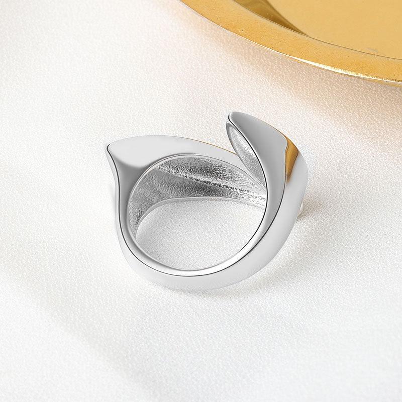 925 Silver Irregular Simple Open Rings For Women Couple Elegant Luxury Jewelry Ladies Accessories Money 925