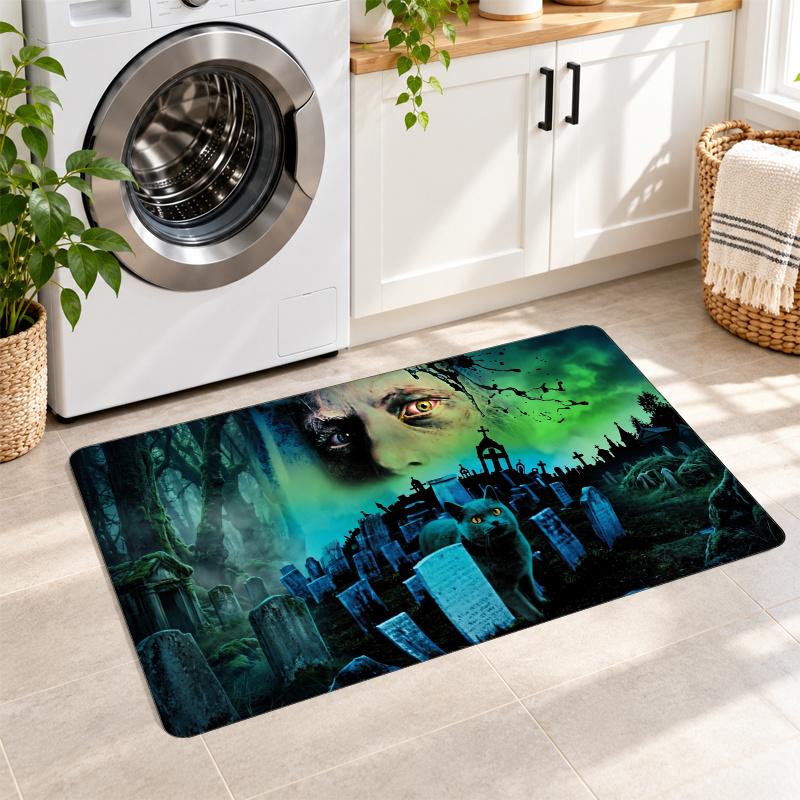 Flannel Kitchen Mat Pet Sematary Soft Area Rug Non Slip Floor Carpet Home Decoration