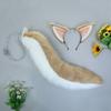 2 Stück für Katzenohren und Wolfshund Tier Schwanz Cosplay Kostüm Kunstfell Haarspange Kopfschmuck Halloween Geburtstagsfeier Plüsch S