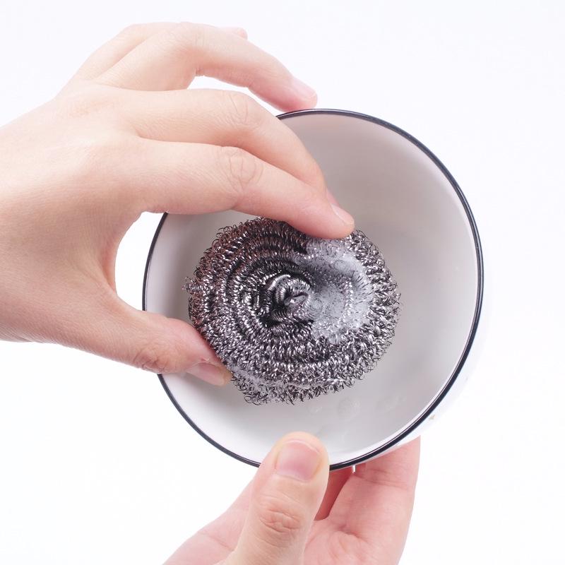 Six-Pack Stainless Steel Wire Cleaning Balls for Kitchen and Dishwashing