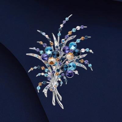 "Sternenhimmel Brosche, Elegante Kristall Weizenähre Korsage, Nische Designgefühl Brosche."