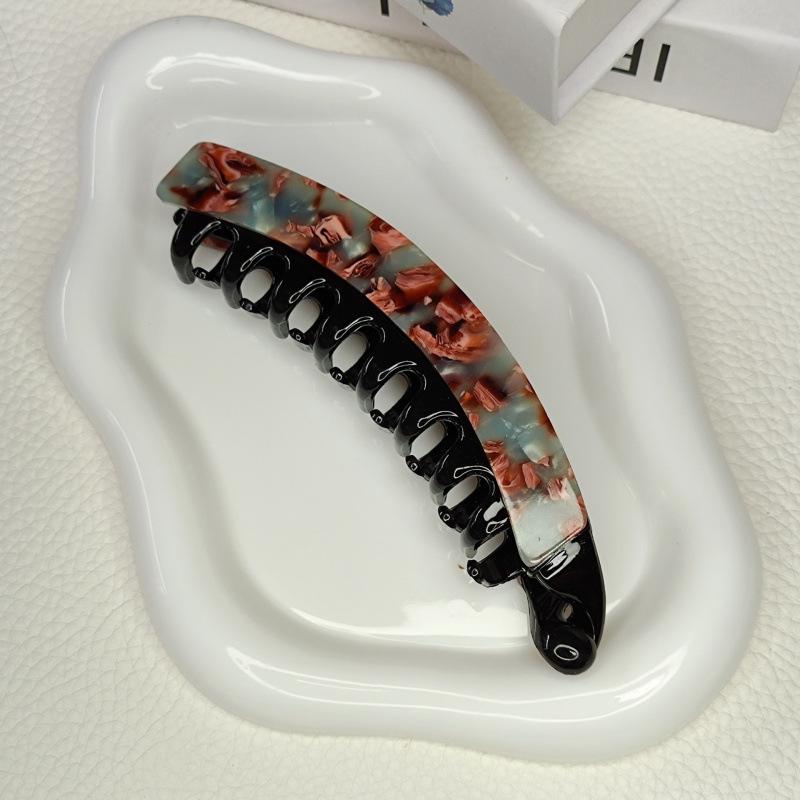 2026 Korean Retro Large Acetate Banana Clip for Thick Hair - Textured High-End Twist Style