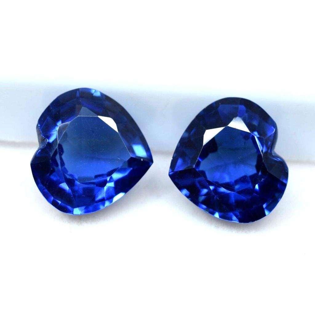 Natural Blue Tanzanite Loose Gemstone 16 Ct Tanzanian Heart Cut Pair for Jewelry Making and Crafts