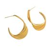 18K Gold Polished Stainless Steel C-shaped Vintage Earrings
