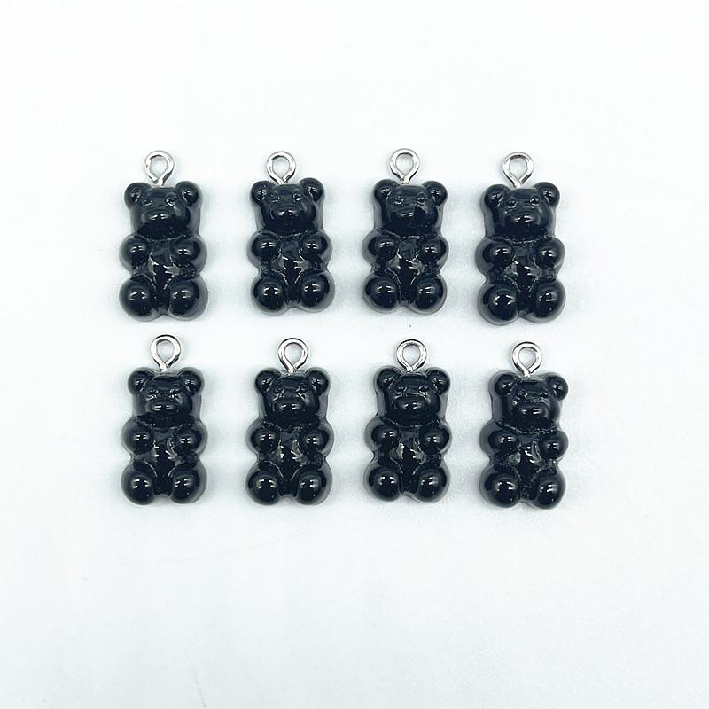 10Pcs Candy Bear Pendant Charms for Necklace Bracelet Earrings Jewelry Making Diy Findings Resin Bears Christmas Making