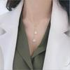 Fashionable Minimalist Ginkgo Leaf Necklace Women Niche Collarbone Chain Triangular Fan-shaped Diamond Pendant Neck Chain