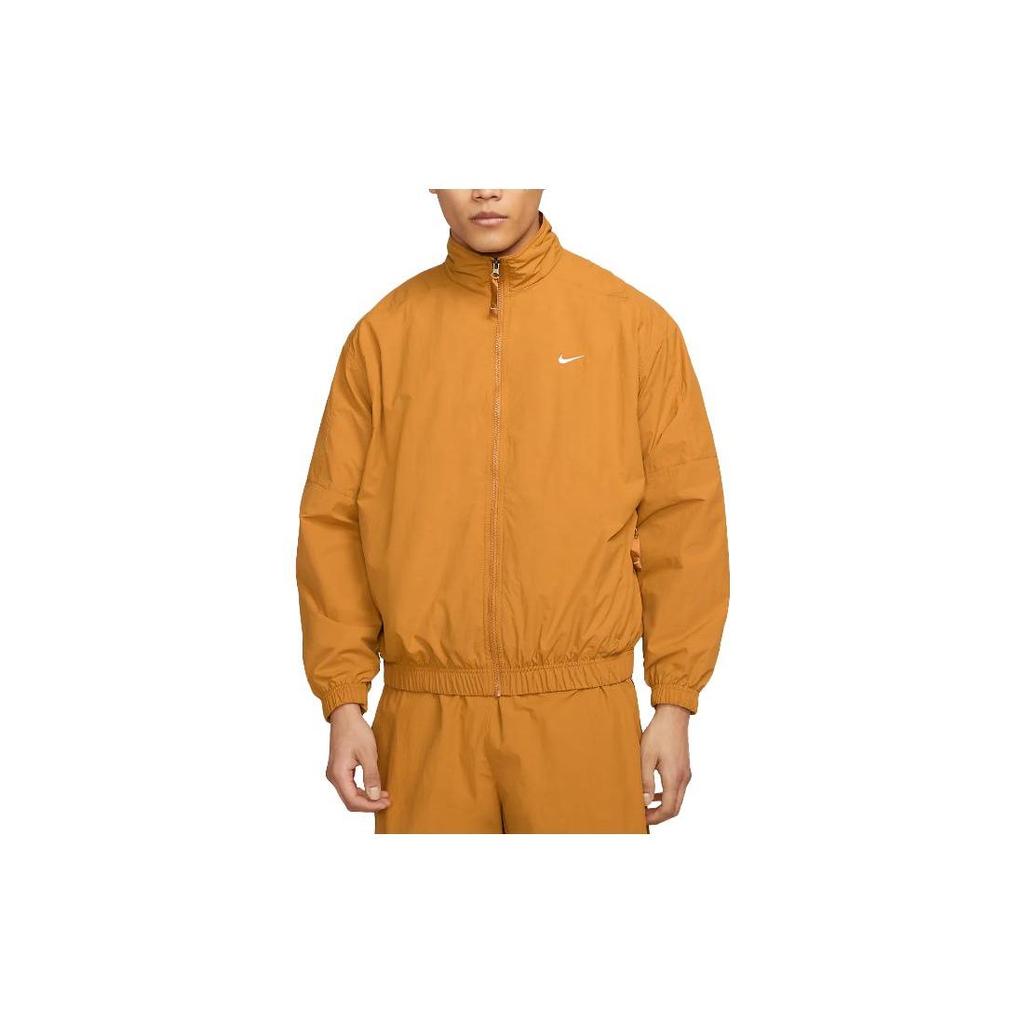 Nike Solid Color Logo Zip Pocket Stand Collar Jacket Men Jackets Ginger DQ5201-754