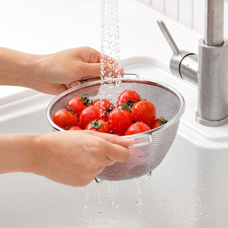 Reborn. J Mudita Stainless Steel Mesh Double Basket Tray Set of 2 19+21cm