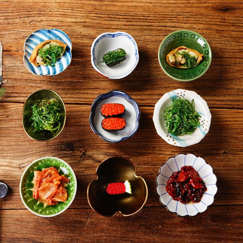 Japanischer Stil Hoher Appetiterteller, Kreative Keramik-Snackplatte für Sashimi & Dim Sum, Einzigartiger Kleiner Becher