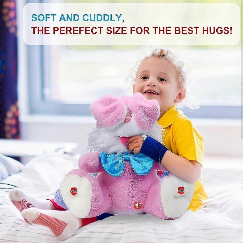 Bunny Stuffed Animal, Children Songs & Lullabies Peek-A Boo Toy Repeats What You Say, Talking Toys Singing with Floppy Ears for 0-6 6-12 Months 1-3 4+