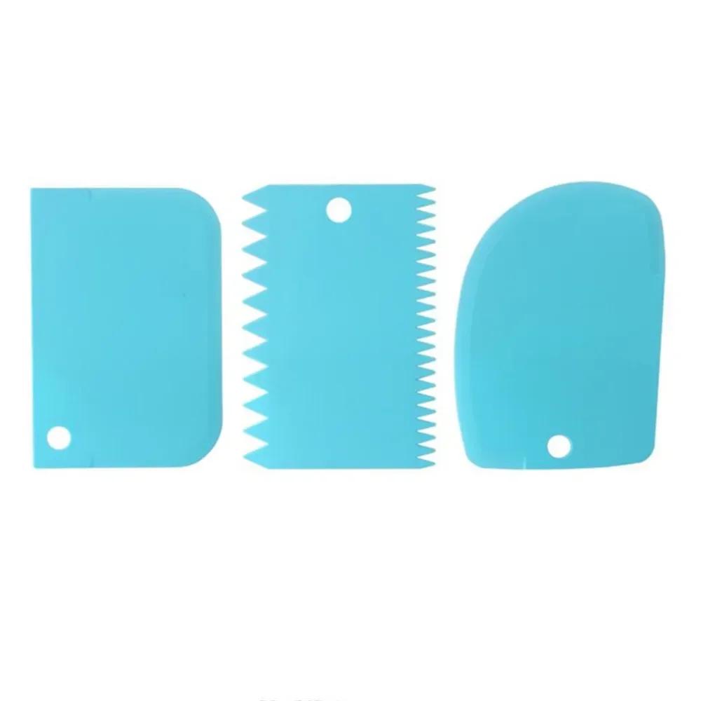 

Cake Cream Scraper, Pasty Cutters, Irregular Teeth Edge DIY Smoother, 3PCS/Lot Dough Cake Cutter Slicer Spatula небо синє кольору