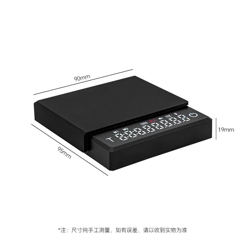 

2000g/0.1g mini coffee electronic weighing kitchen dining coffeeware digital gram LCD display timer intelligence large capacity чёрный