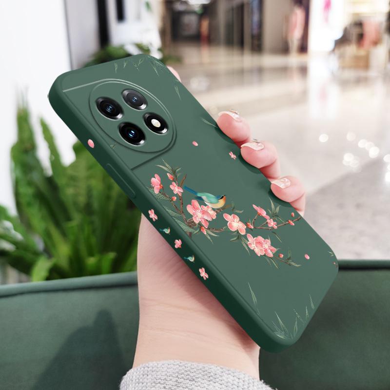 Falling Sakura Phone Case For Oneplus 13 13R 12 12R 11 11R 10 10R 10T 9R 9RT 9 8T 8 7 7T Pro 5G Liquid Silicone Cover