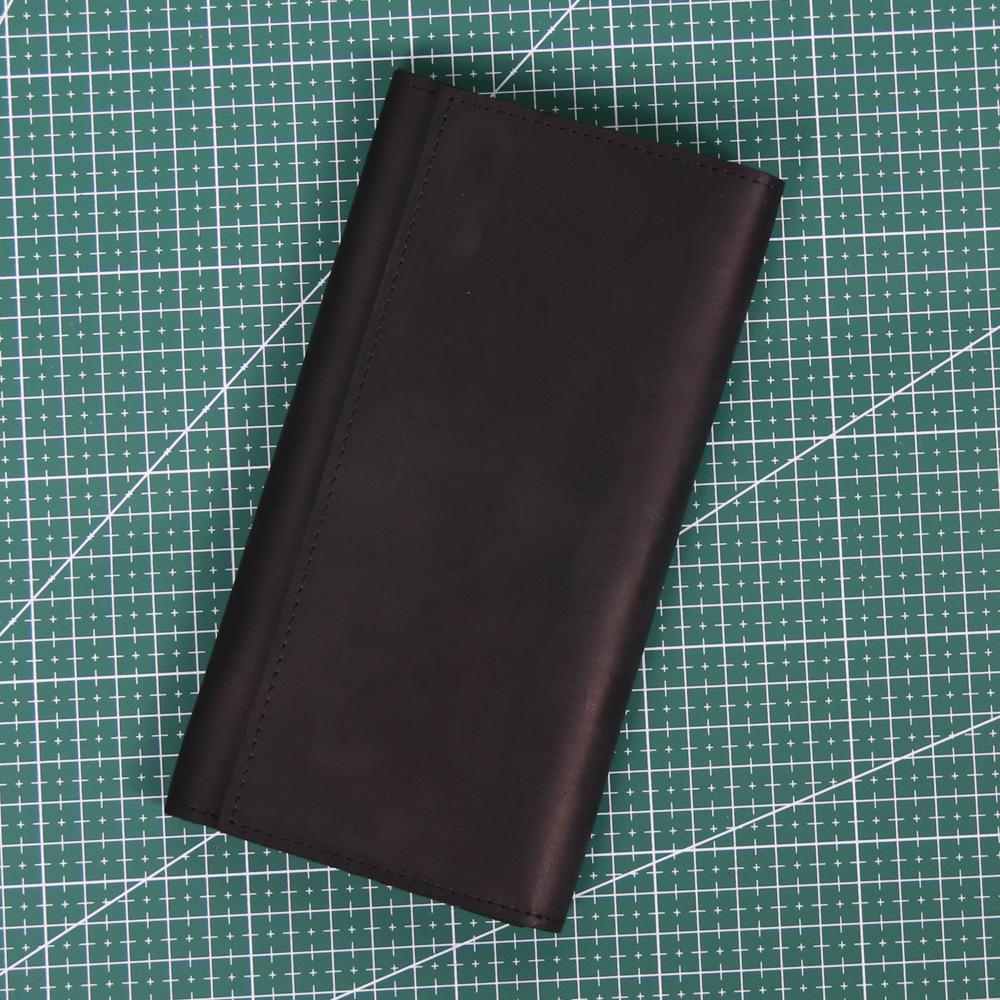 Men's and Women's Long Wallet, Wallet Clip Layer, Cowhide, Crazy Horse Leather Buckle