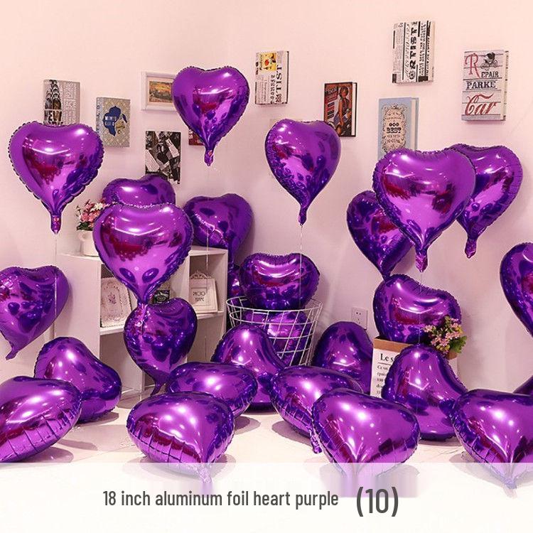 Qixi Valentine's Day Romantic Pink Heart & Star Balloons for Weddings & Birthdays