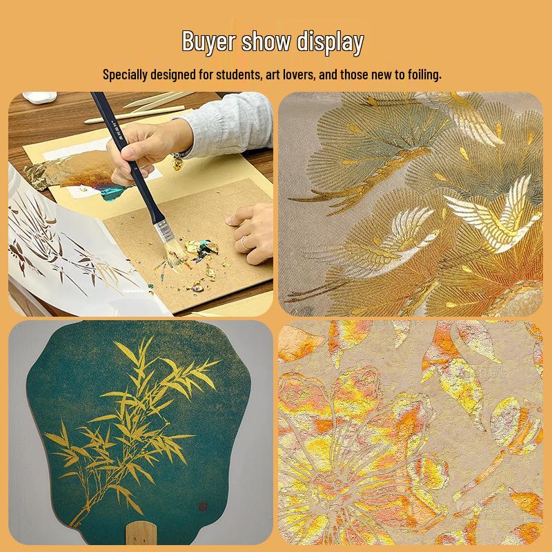 Beginner Gold Leaf DIY Kit: Gilded Foil Tools, Buddha Statue Art, Paper & Glue Set