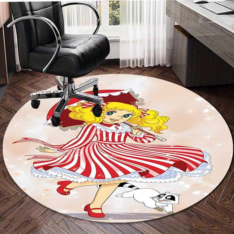 1pc Candy Candy2 Print Round Carpet Chair Round Carpet Suitable for Bedroom Living Room Home Decorative Carpet
