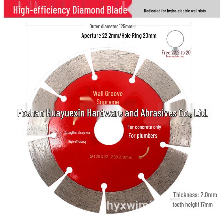 6-Inch Diamond Cutting Blade for Marble, Concrete & Stone - 156mm Wall Grooving Reinforced Sharpness