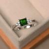 2026 Fashion Square Emerald Ring, Ladies, Niche Light Luxury Princess Square Ring Tide Jewelry