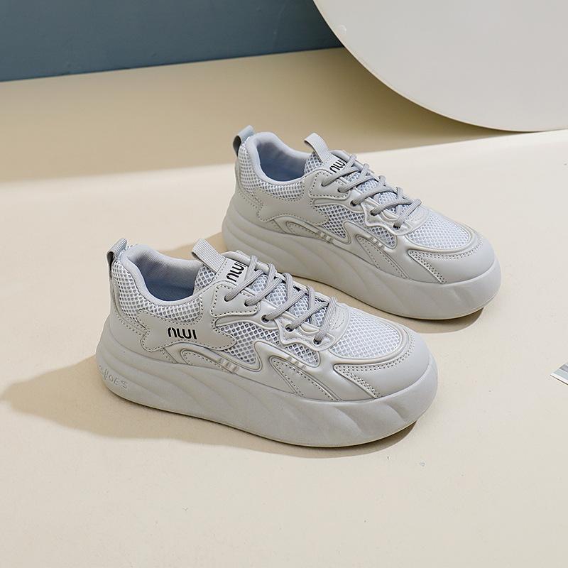 

Кроссовки Mesh Surface Clunky, женские летние новые дышащие повседневные туфли для студенток, кроссовки 35 серый