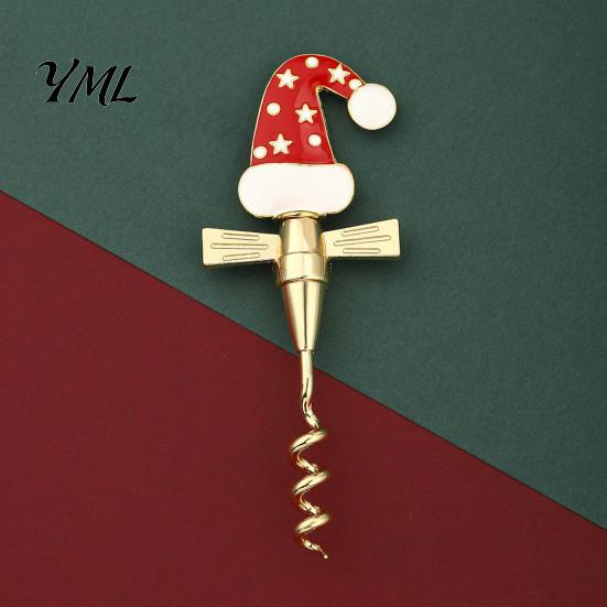 Langlebiger Korkenzieher Zinklegierung Weihnachten Weinflaschenöffner, Emaille Hut/Geschenk/Bär/Dackel Design, Ergonomischer Öffner Doppel-Flügelgriff Korkenzieher,