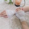 Lace Ruffle Cuff Sleeves for Bride Women Wrist Cuffs Detachable Faux Sleeves Sweater Elastic Cuffs Decorative Handwear