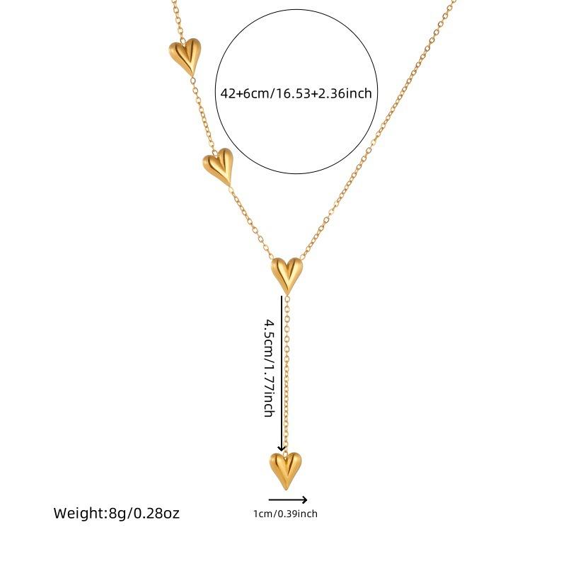Fashion Gold Vintage Shiny Heart Chain Accessories Bracelet Necklace Set