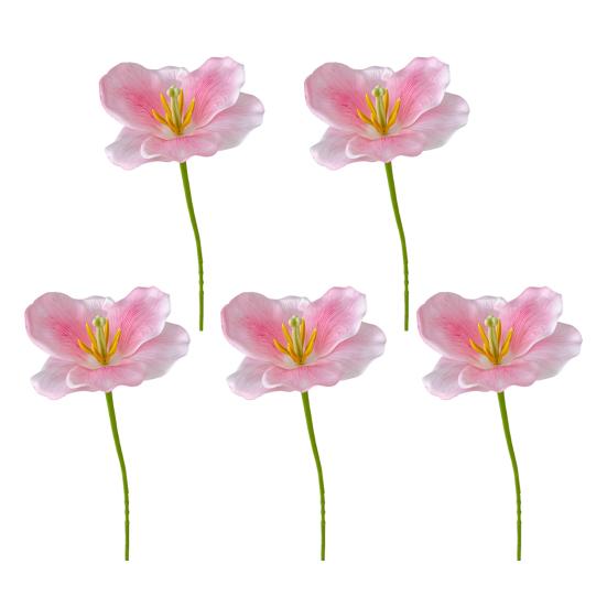 Simulovaný tulipán Umělé plně rozkvetlé tulipánové květy Falešný tulipán s ohebným stonkem pro jarní letní domácí dekoraci Svatební stolní dekorace