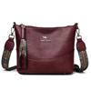 2025 Women's Versatile Embroidered Bucket Bag with Wide Strap - Large Capacity Shoulder & Crossbody