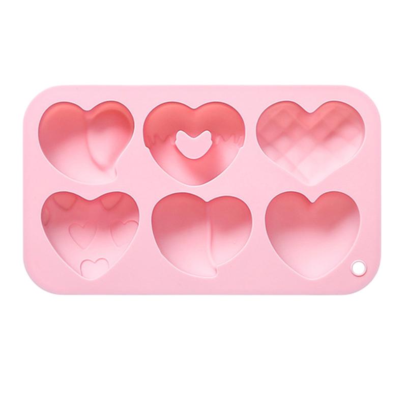 Heart Silicone Mold For Chocolates,6-Cavity Silicone Heart Chocolate Mold,Nonstick Heart Shaped Silicone Mold For Cupcakes,Candy розовый