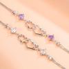 Happiness Signal Double Heart Zirconia Bracelet - Women's Jewelry Gift for Best Friends