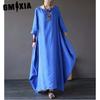 Robe Longue Ample d'Été Décontractée pour Femmes Lin Coton Grande Taille