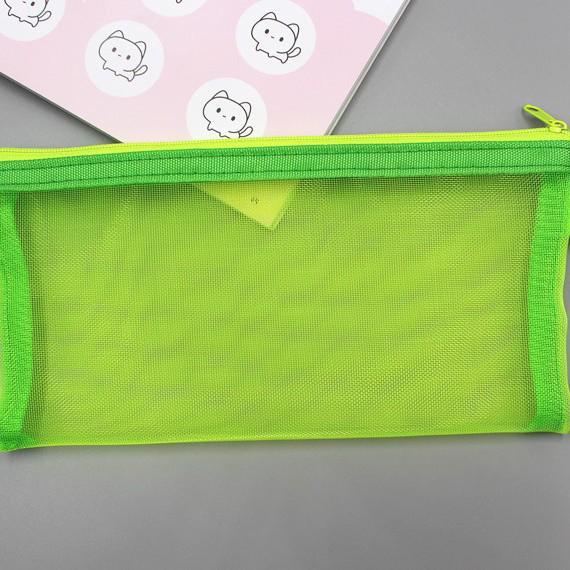 Large Capacity Transparent Mesh Pencil Case - Portable Student Exam Storage Bag