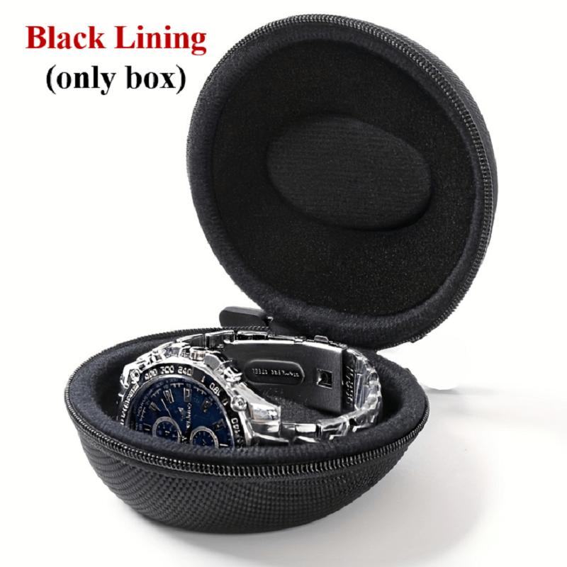 Heavy-Duty EVA Watch Storage Box with Zipper Closure - Scratch-Resistant Round Watch Organizer Case, Portable
