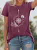 Dandelion Print Women's O-neck T-shirt Urban Street Fashion Women's Loose T-shirt Everyday Casual Elegant Short-sleeved Top