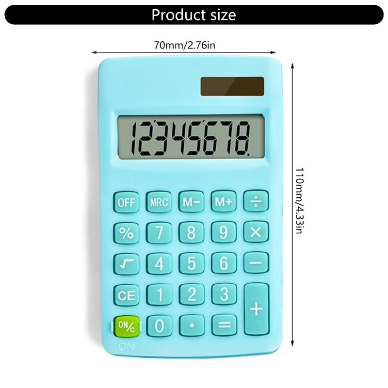 8 Digit Desktop Calculator Large LCD Display Solar/Battery Double Power Office Calculator for Home School Computing Use