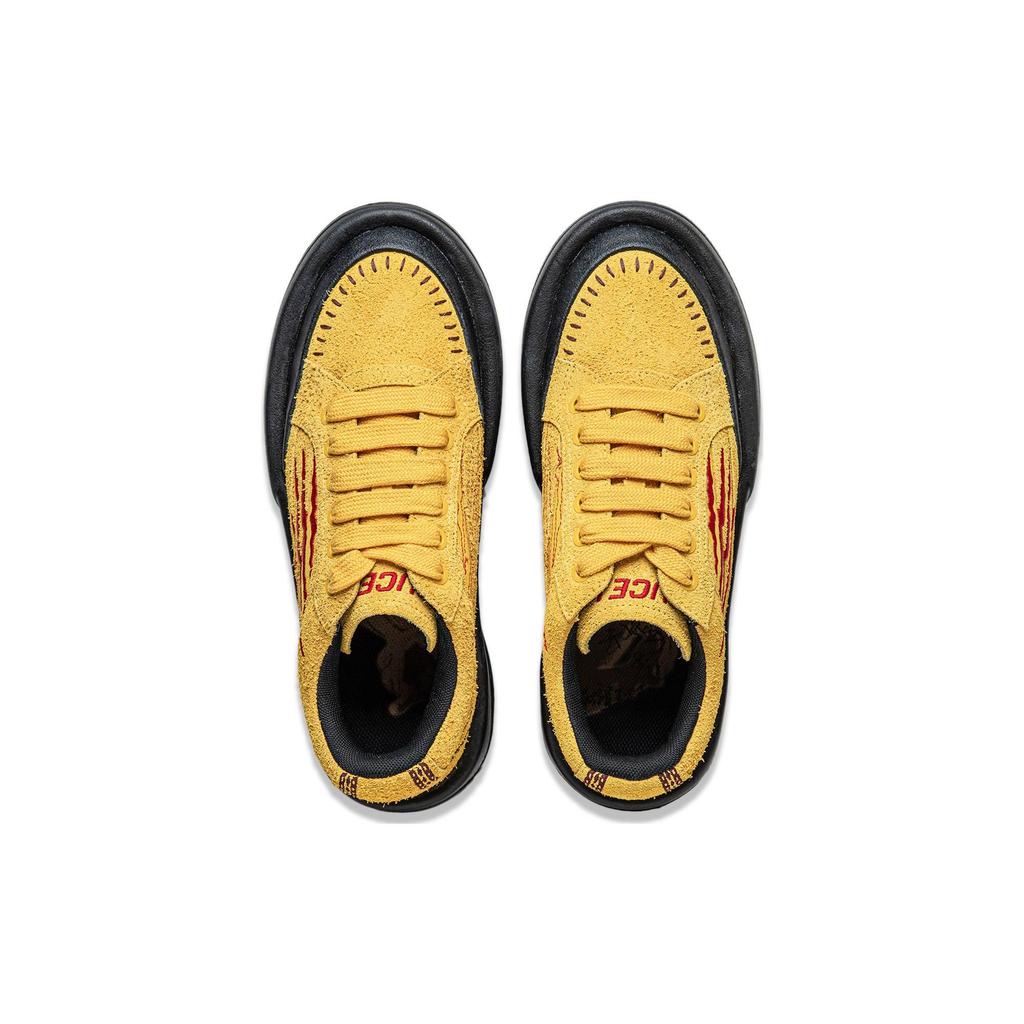 LIXIAOLONG x Li Ning Gongfu YANG Cushioning, Wear Resistant Low top Casual Shoes Unisex Bee Yellow AZGU023-1