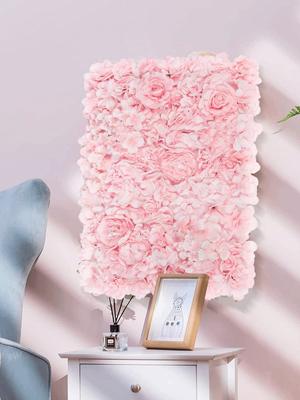 40*60cm Silk Rose Hydrangea Flower Panels Artificial Flower Wall Panels Flower Wall Mat for Backdrop Wedding Party Wall Decoration
